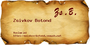 Zsivkov Botond névjegykártya