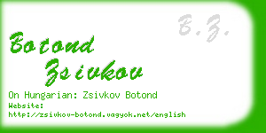 botond zsivkov business card